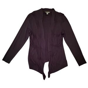 Cable & Gauge Black Cardigan Sweater with Waterfall Hem Size Large